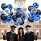 Graduation Party Balloons 2026 – 63PCS Blue & Black Latex Balloon Set with Congrats Grad Caps, Ribbons & Class of 2026 Designs